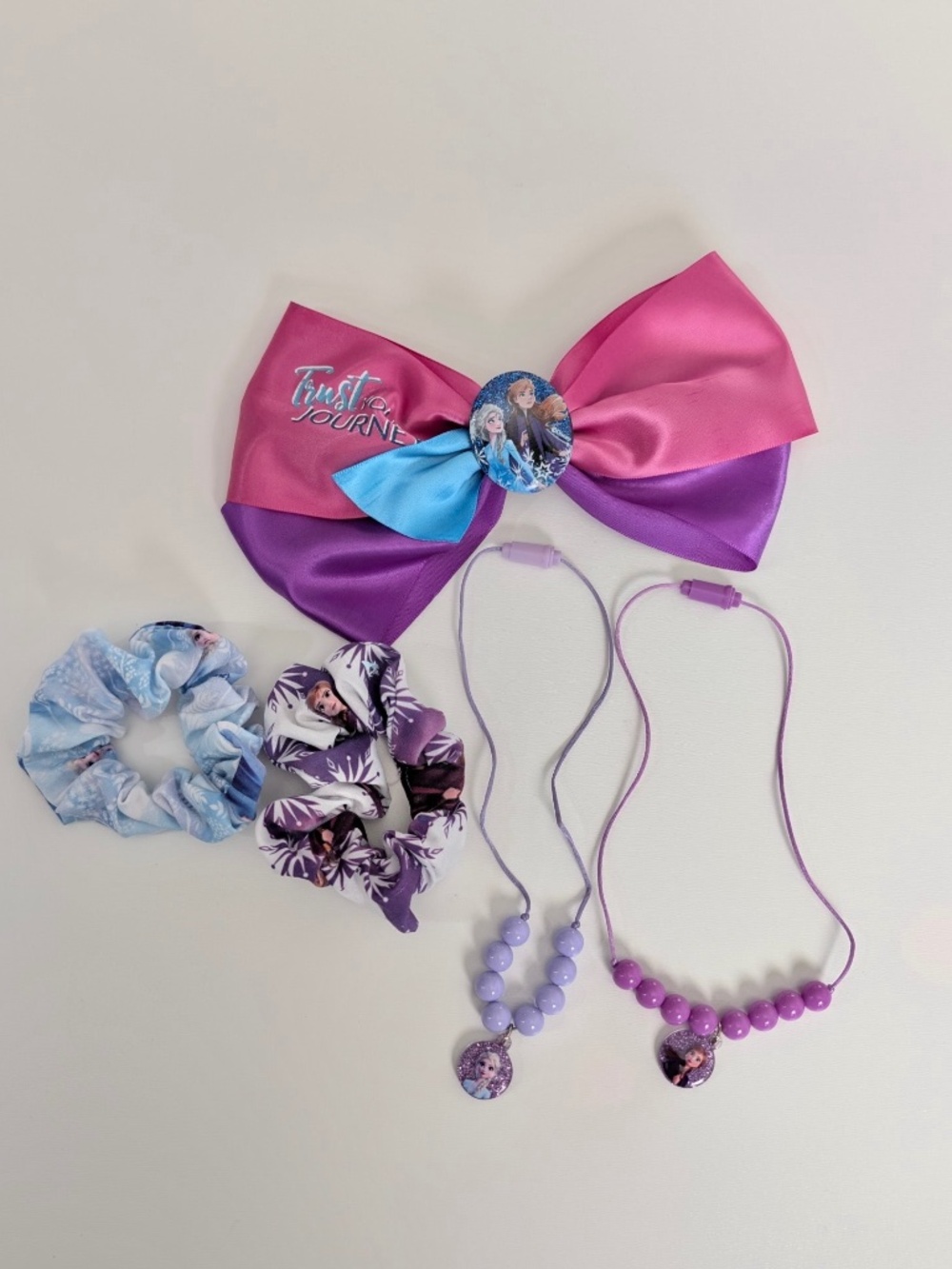 Disney Frozen 2 Hair Bow Barrette Accessories Scrunchy Necklaces Elsa Anna Clip